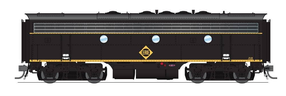 Broadway Limited #6685 EMD F7B ERIE 711C Black & Yellow Paragon4 Sound/DC/DCC