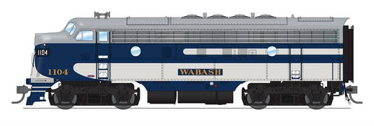 Broadway Limited #6696 EMD F7A WAB 1104A Blue Gray &amp; White Paragon4 Sound/DC/DCC